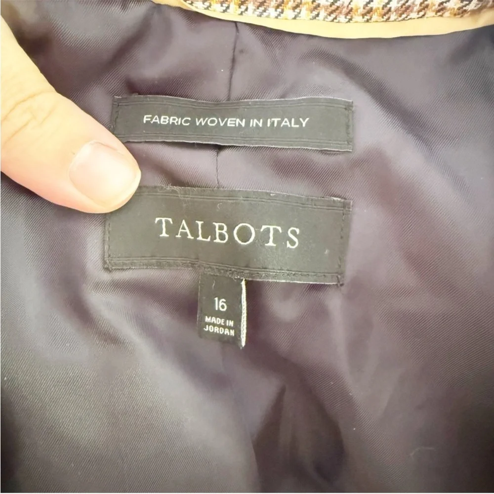 NWOT Talbots Women Italian Wool Houndstooth Size 16 Classic Preppy Office Career